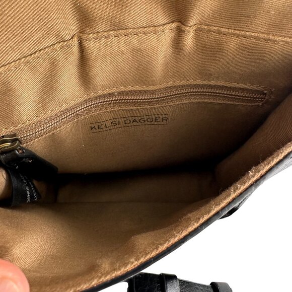 Kelsi Dagger Black Crossbody with Gold Clasp - Picture 13 of 16